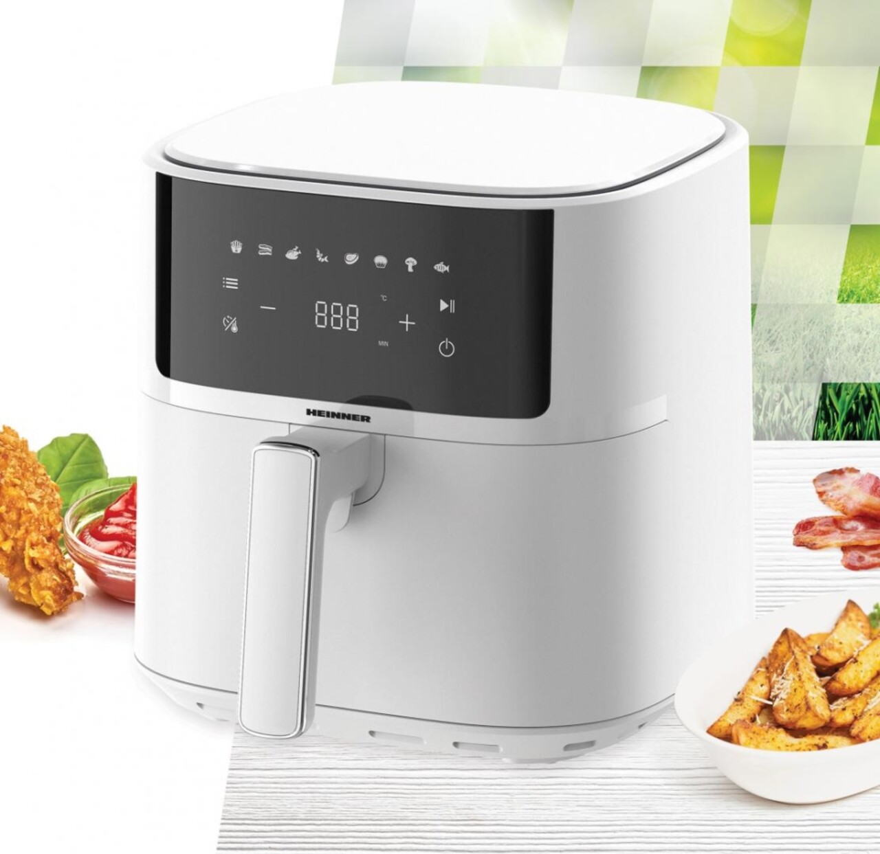 Friteuza Heinner, 1700W, 5.7L, alb - imagine 6